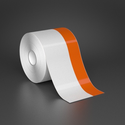 Detail view for 3" x 70ft Wire wraps with 1" printable orange stripe