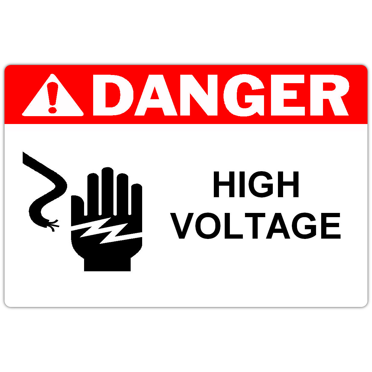 Detail view for 4" x 6" DANGER High Voltage Safety Label