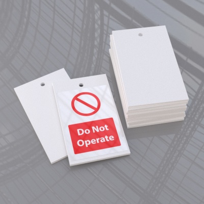 Detail view for 2.25" x 3.75" 0.125" Thick White Plastic Tags 10-pack