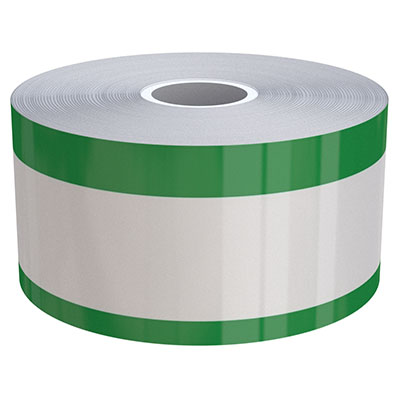 Ask a question about 2" x 70ft Peak-Performance Continuous Double Green Stripe