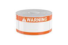 250 2in x 4in High-Performance Die-Cut Orange Double Band with White Warning