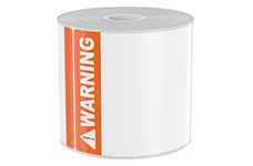 250 4in x 6in High-Performance Die-Cut Orange Double Band White Warning Portrait