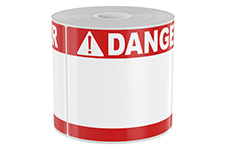 250 4in x 6in High-Performance Die-Cut Red Double Band White Danger
