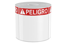 250 4in x 4in High-Performance Die-Cut Red with White Peligro Header