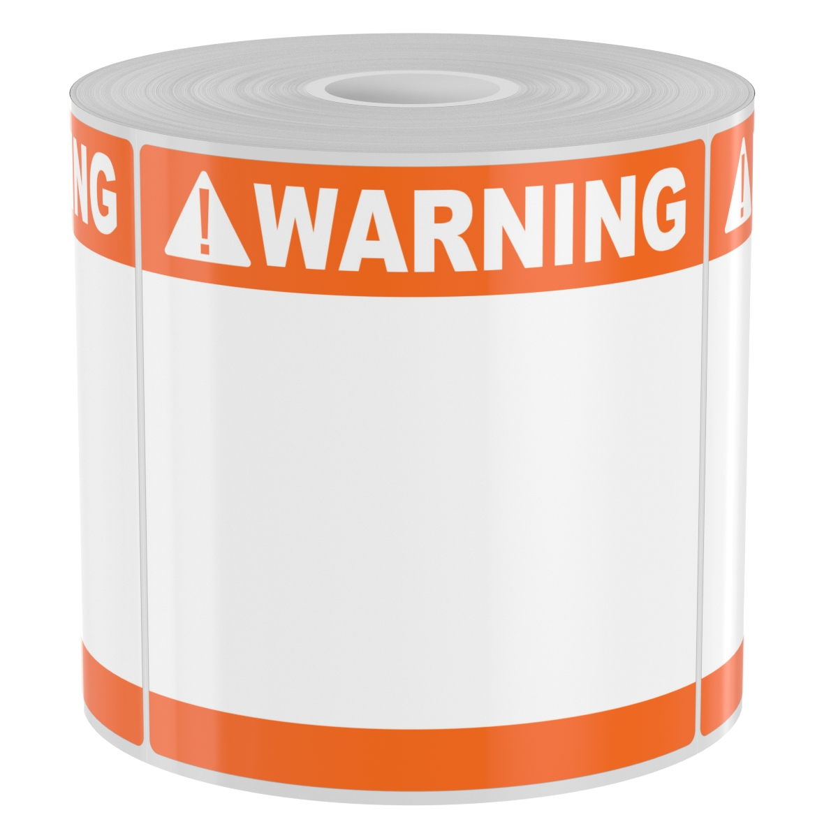Detail view for 250 4" x 4" High-Performance Die-Cut Orange with White Warning Double Band