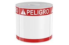 250 4in x 4in High-Performance Die-Cut Red with White Peligro Double Band