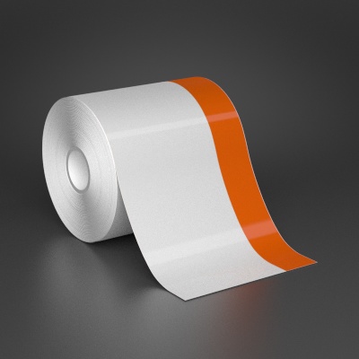 Detail view for 4" x 70ft Wire wraps with 1" printable orange stripe