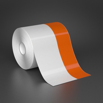 Detail view for 4" x 70ft Wire wraps with 1.5" printable orange stripe