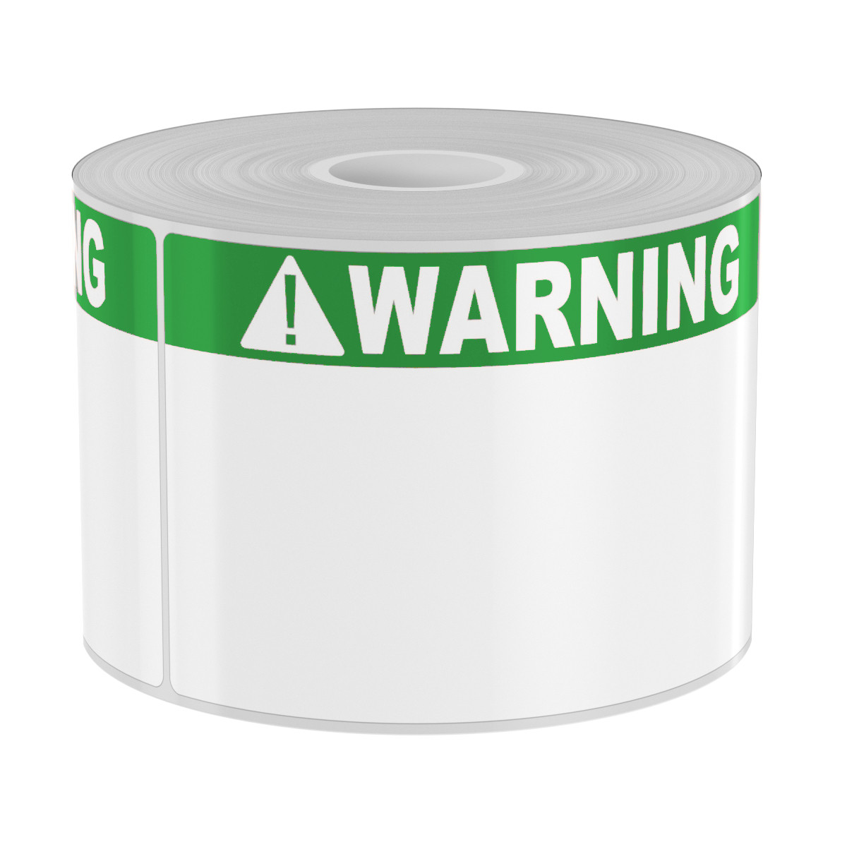 Ask a question about 250 3" x 5" High-Performance Die-Cut Green Band White Warning