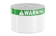 250 3in x 5in High-Performance Die-Cut Green Band White Warning