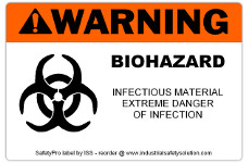 4in x 6in WARNING Biohazard Safety Label