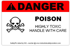 4in x 6in DANGER Poison Safety Label