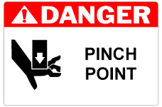 4in x 6in DANGER Pinch Point Safety Label