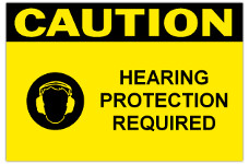 4in x 6in CAUTION Hearing Protection Required Safety Label