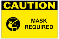 4in x 6in CAUTION Mask Required Safety Label