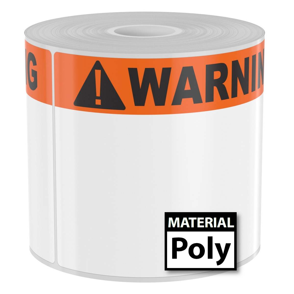 Detail view for 250 4" x 6" High-Performance Poly Arc Flash Orange Header Black Warning