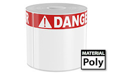 250 4in x 6in High-Performance Poly Arc Flash labels White Danger on Red Band
