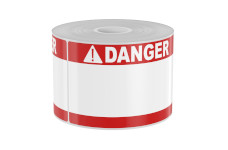 250 3in x 5in High-Performance Die-Cut Red Double Band White Danger
