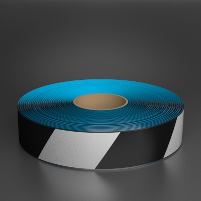 Ask a question about Superior Mark 2" x 100ft Beveled Black/White Hazard Floor Tape