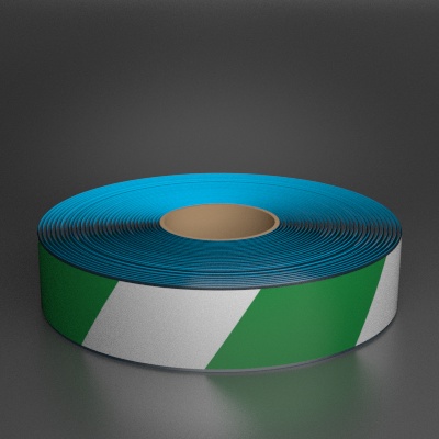 Ask a question about Superior Mark 2" x 100ft Beveled Green/White Hazard Floor Tape